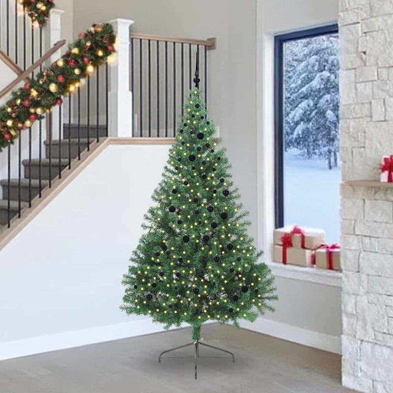 Afbeelding laden in galerijviewer, Vidaxl kunstmatig voorverlicht kerstboom met 300 led groen 240 cm pvc
