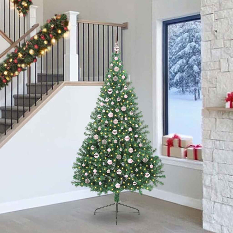 Afbeelding laden in galerijviewer, Vidaxl kunstmatig voorverlicht kerstboom met 300 led groen 240 cm pvc

