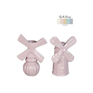Ideas 4 seasons vaas windmill 10,5x6,5xh15,5cm 2 ass zachtroze