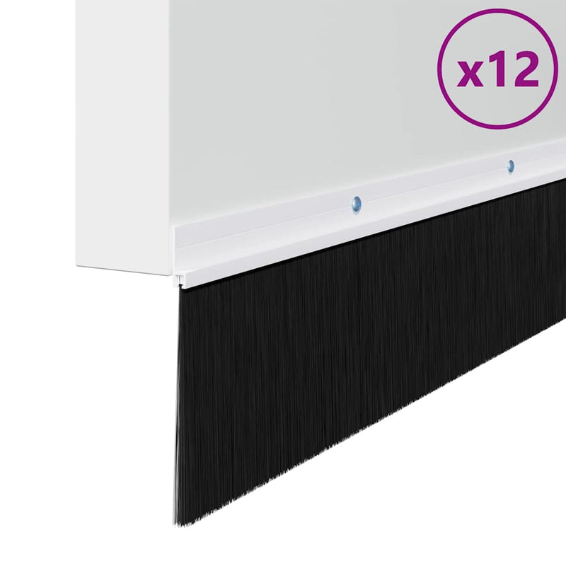 Afbeelding laden in galerijviewer, Vidaxl schroefbare deurborstelafsluitingen 12 pcs wit 100 cm
