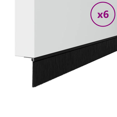 Vidaxl zelfklevende deurborstels 12 pcs zwart 100 cm