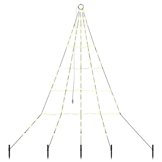 Vidaxl led kerstboom met grondspiesjes warmwit 182 cm metaal