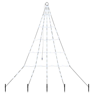 Vidaxl led kerstboom met grondspiesjes koudwit 182 cm metaal