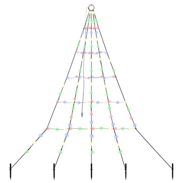 Vidaxl led kerstboom met grondspiesjes multikleur 182 cm metaal