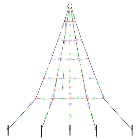 Vidaxl led kerstboom met grondspiesjes multikleur 182 cm metaal