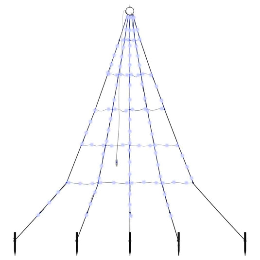Vidaxl led kerstboom met grondspiesjes met 112 led blauw 182 cm metaal