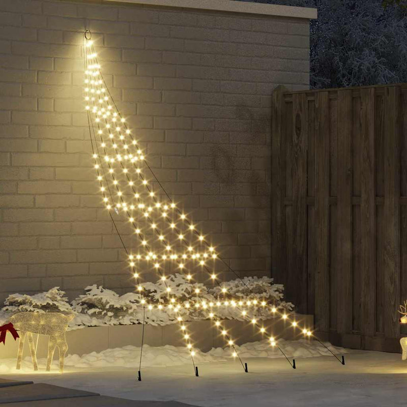 Afbeelding laden in galerijviewer, Vidaxl led kerstboom met grondspiesjes warmwit 306 cm metaal

