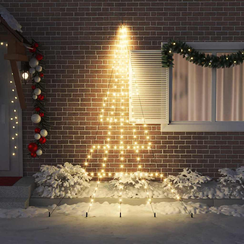 Afbeelding laden in galerijviewer, Vidaxl led kerstboom met grondspiesjes warmwit 306 cm metaal
