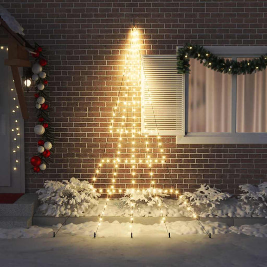 Vidaxl led kerstboom met grondspiesjes warmwit 306 cm metaal