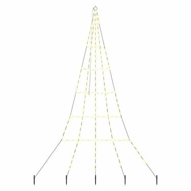 Vidaxl led kerstboom met grondspiesjes warmwit 306 cm metaal