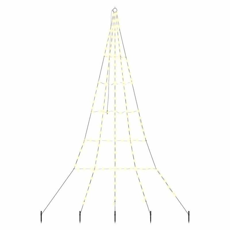 Afbeelding laden in galerijviewer, Vidaxl led kerstboom met grondspiesjes warmwit 306 cm metaal
