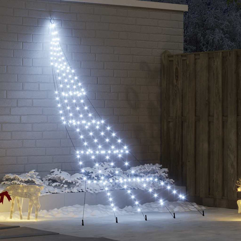 Afbeelding laden in galerijviewer, Vidaxl led kerstboom met grondspiesjes koudwit 306 cm metaal
