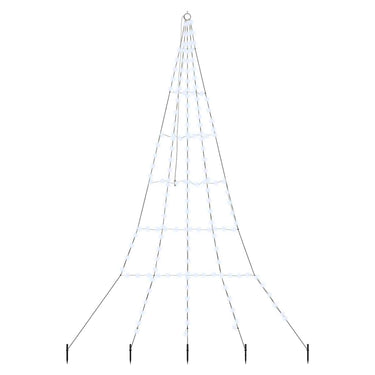 Vidaxl led kerstboom met grondspiesjes koudwit 306 cm metaal