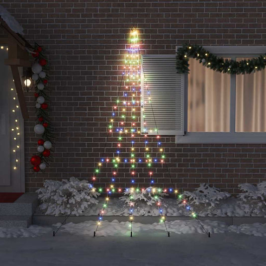Vidaxl led kerstboom met grondspiesjes multikleur 306 cm metaal