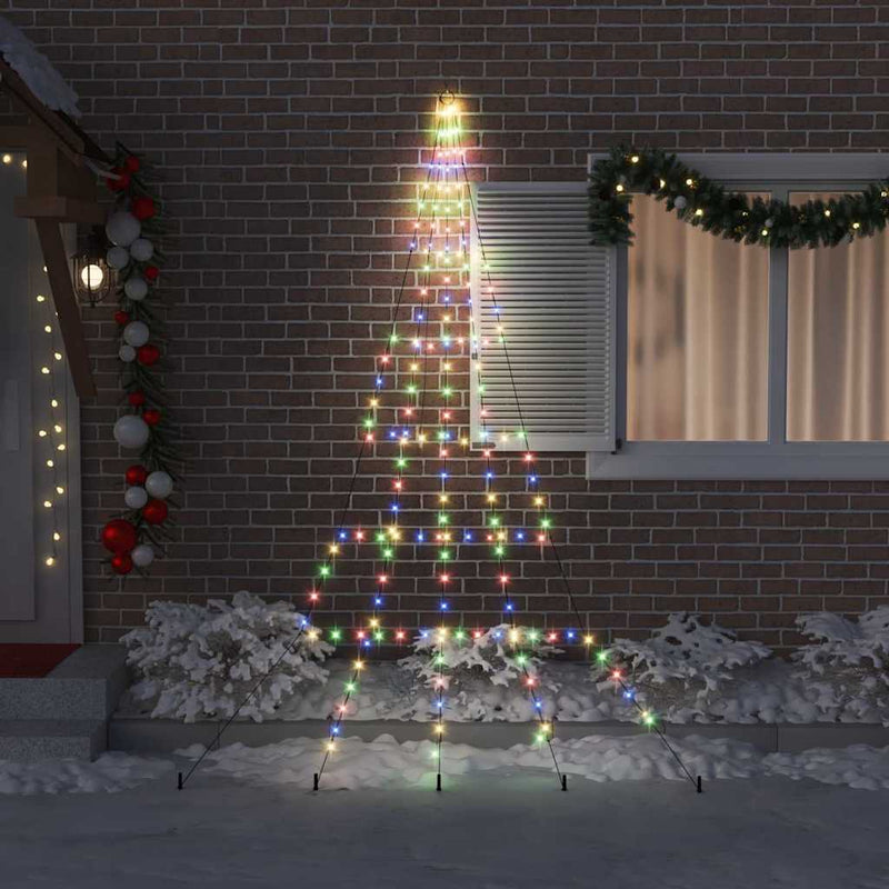 Afbeelding laden in galerijviewer, Vidaxl led kerstboom met grondspiesjes multikleur 306 cm metaal

