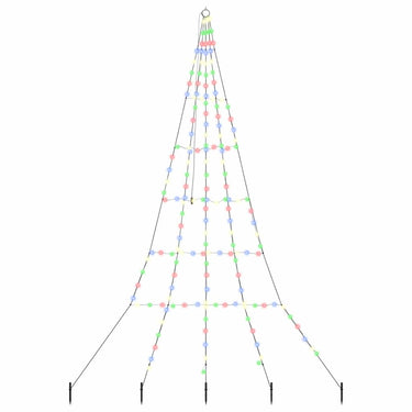 Vidaxl led kerstboom met grondspiesjes multikleur 306 cm metaal