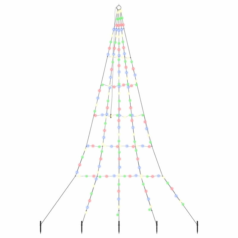 Afbeelding laden in galerijviewer, Vidaxl led kerstboom met grondspiesjes multikleur 306 cm metaal
