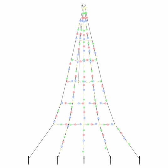 Vidaxl led kerstboom met grondspiesjes multikleur 306 cm metaal