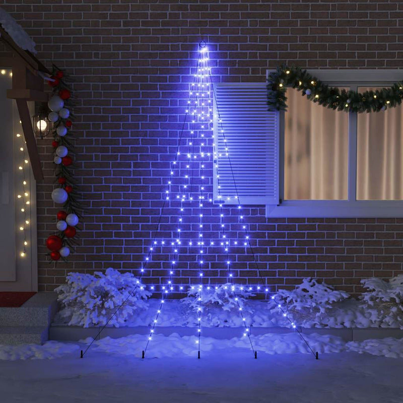 ギャラリービューアに画像をロードする, Vidaxl led kerstboom met grondspiesjes met 168 led blauw 306 cm metaal
