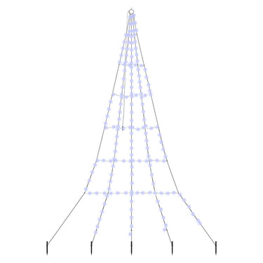 Vidaxl led kerstboom met grondspiesjes met 168 led blauw 306 cm metaal