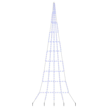 Vidaxl led kerstboom met grondspiesjes met 276 led blauw 511 cm metaal