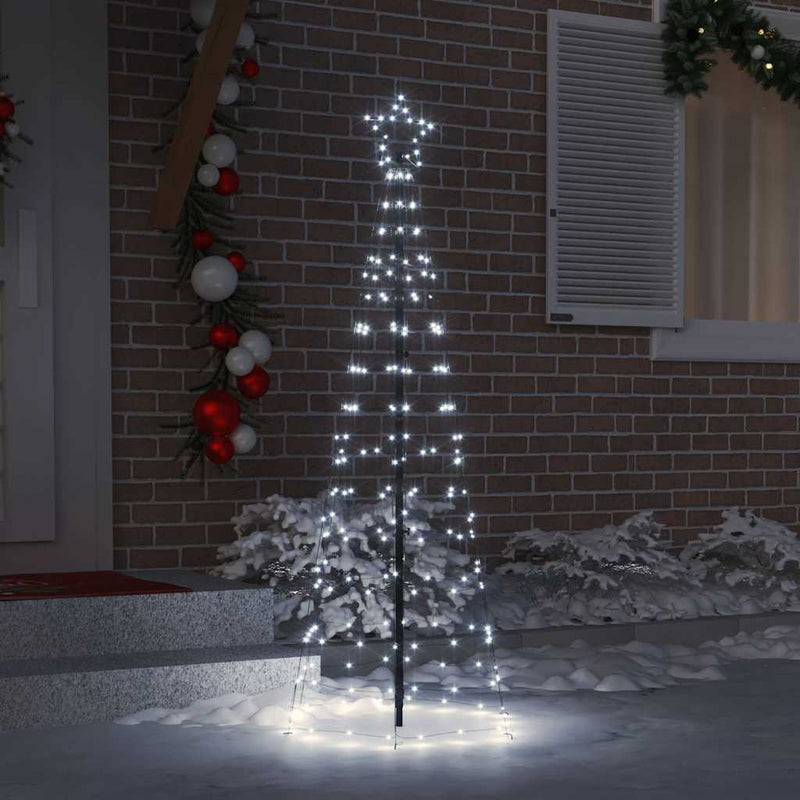 Afbeelding laden in galerijviewer, Vidaxl led kerstboom met grondspiesjes koudwit 250 cm ijzer

