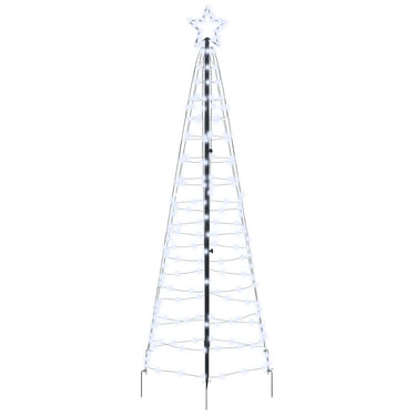 Vidaxl led kerstboom met grondspiesjes koudwit 250 cm ijzer