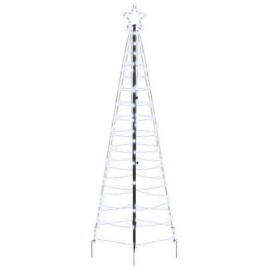 Vidaxl led kerstboom met grondspiesjes koudwit 250 cm ijzer