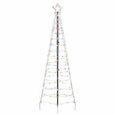 Vidaxl led kerstboom met grondspiesjes multikleur 250 cm ijzer