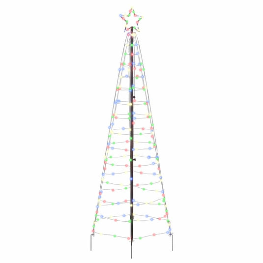 Vidaxl led kerstboom met grondspiesjes multikleur 250 cm ijzer