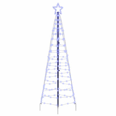 Vidaxl led kerstboom met grondspiesjes met 390 led blauw 250 cm ijzer