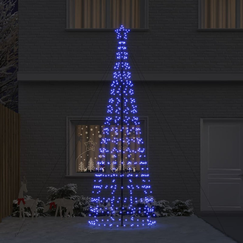 ギャラリービューアに画像をロードする, Vidaxl led kerstboom met grondspiesjes met 800 led blauw 400 cm ijzer
