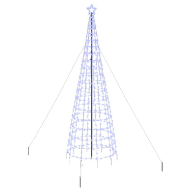 Vidaxl led kerstboom met grondspiesjes met 800 led blauw 400 cm ijzer