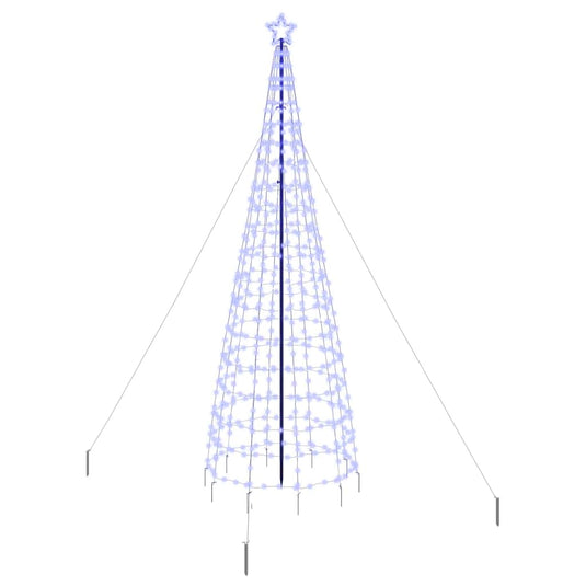 Vidaxl led kerstboom met grondspiesjes met 800 led blauw 400 cm ijzer