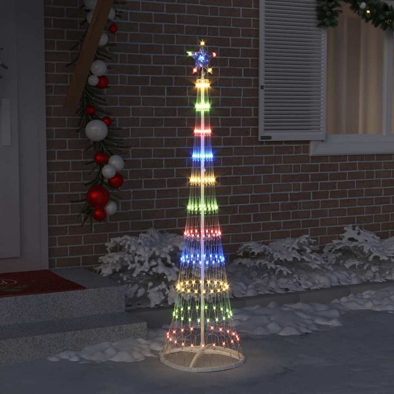Afbeelding laden in galerijviewer, Vidaxl led kerstboom met 230 led multikleur 51 x 51 x 190 cm metaal
