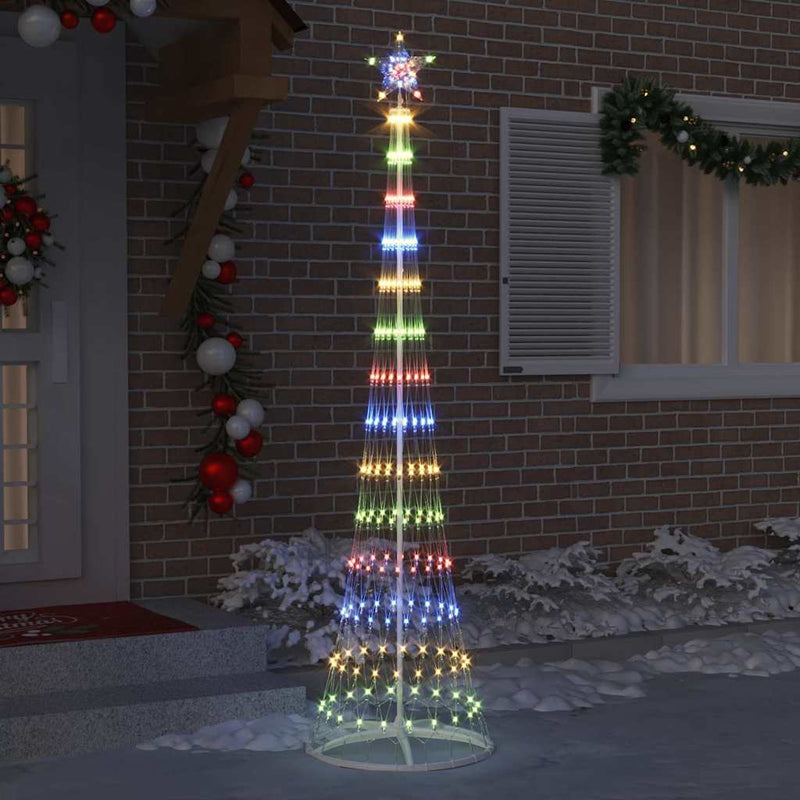 Chargez l'image dans la visionneuse de la galerie, Vidaxl led kerstboom met 290 led multikleur 70 x 70 x 250 cm metaal
