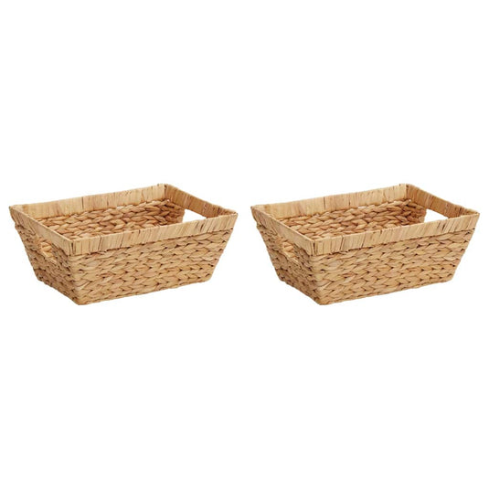 Vidaxl opslagmanden 2 pcs naturel 38 x 28 x 15 cm waterhyacint