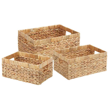 Vidaxl opslagmanden 3 pcs naturel 40 x 30 x 18 cm waterhyacint