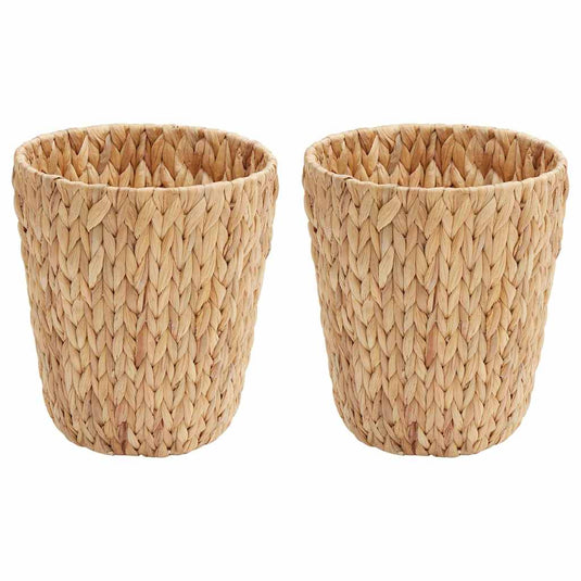 Vidaxl afvalpapier bakken 2 pcs naturel 26 x 26 x 29 cm waterhyacint