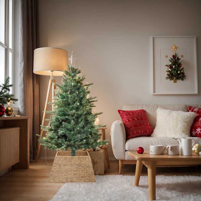 ギャラリービューアに画像をロードする, Vidaxl kerstboomkraag bruin 70 x 70 x 28 cm waterhyacint
