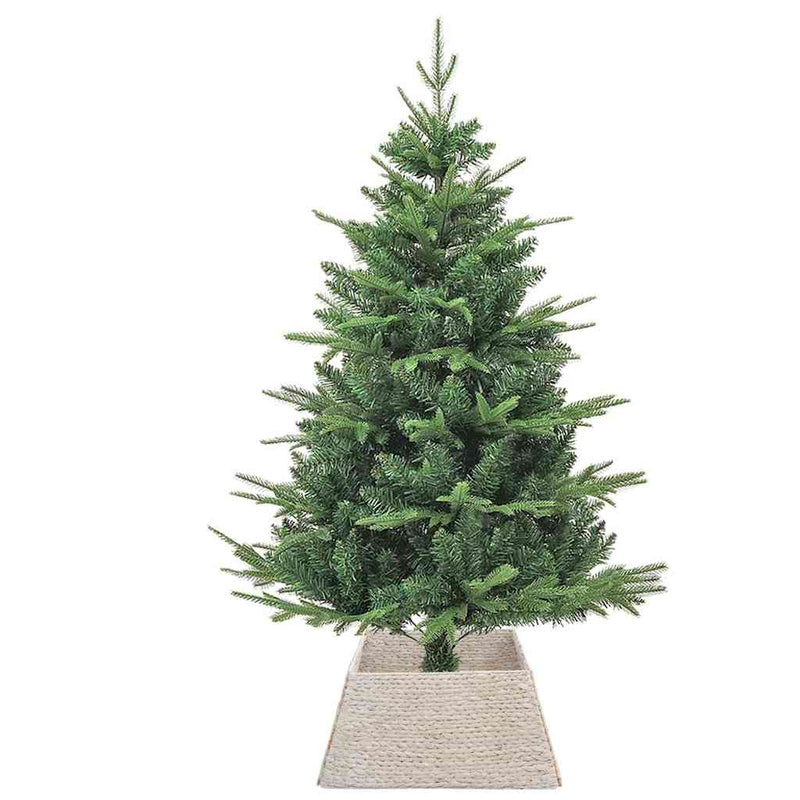 ギャラリービューアに画像をロードする, Vidaxl kerstboomkraag wit 60 x 60 x 28 cm waterhyacint
