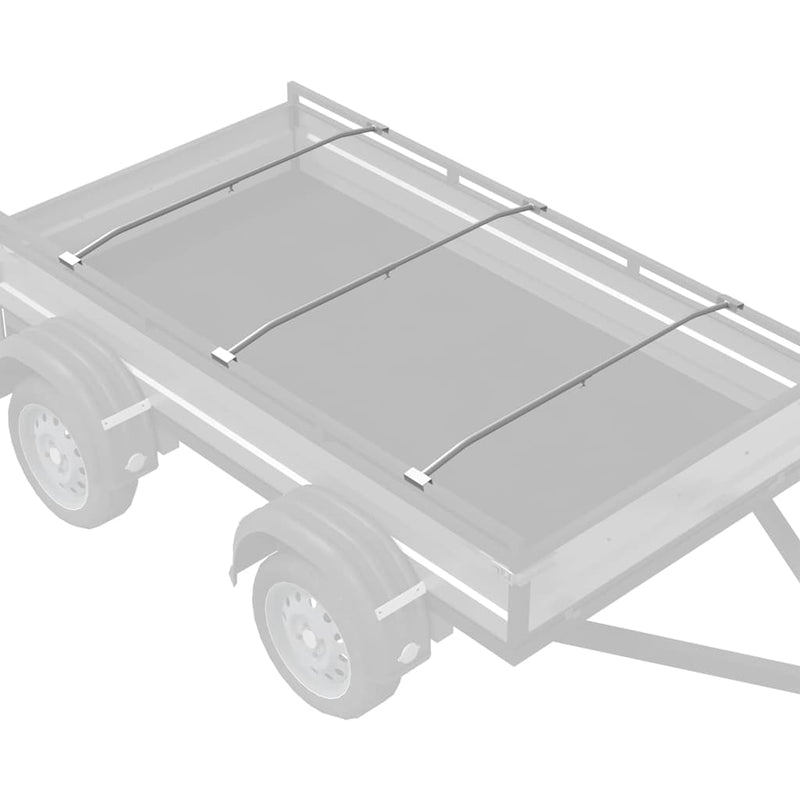 Afbeelding laden in galerijviewer, Vidaxl zeildoekbevestiging voor aanhangwagens 3 pcs zilver 100-145 cm
