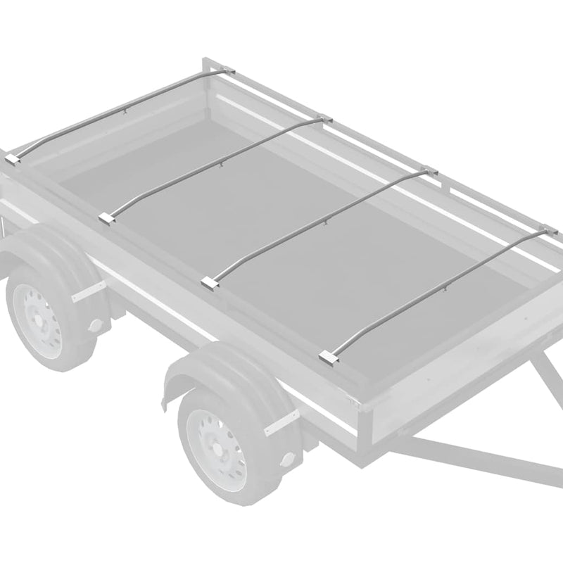 Afbeelding laden in galerijviewer, Vidaxl zeildoekbevestiging voor aanhangwagens 4 pcs zilver 100-145 cm
