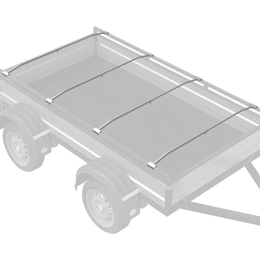 Vidaxl zeildoekbevestiging voor aanhangwagens 4 pcs zilver 130-210 cm