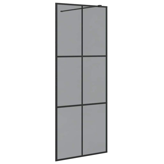 Vidaxl inloop douche wand zwart 80 x 195 cm gehard glas