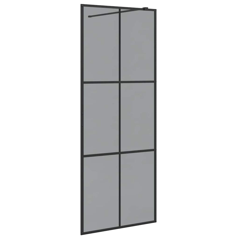 Afbeelding laden in galerijviewer, Vidaxl inloop douche wand zwart 80 x 195 cm gehard glas
