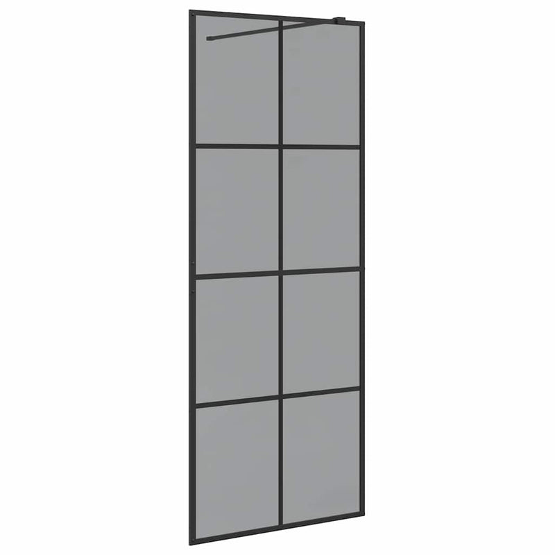 Afbeelding laden in galerijviewer, Vidaxl inloop douche wand zwart 80 x 195 cm gehard glas
