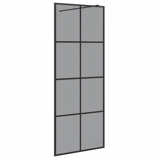 Vidaxl inloop douche wand zwart 80 x 195 cm gehard glas