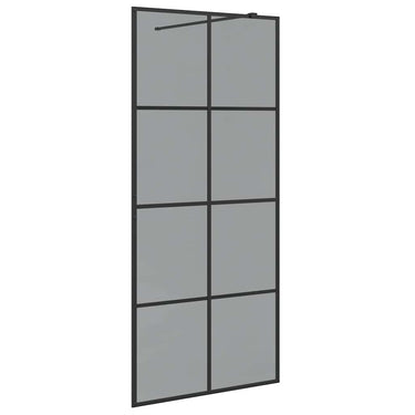 Vidaxl inloop douche wand zwart 90 x 195 cm gehard glas