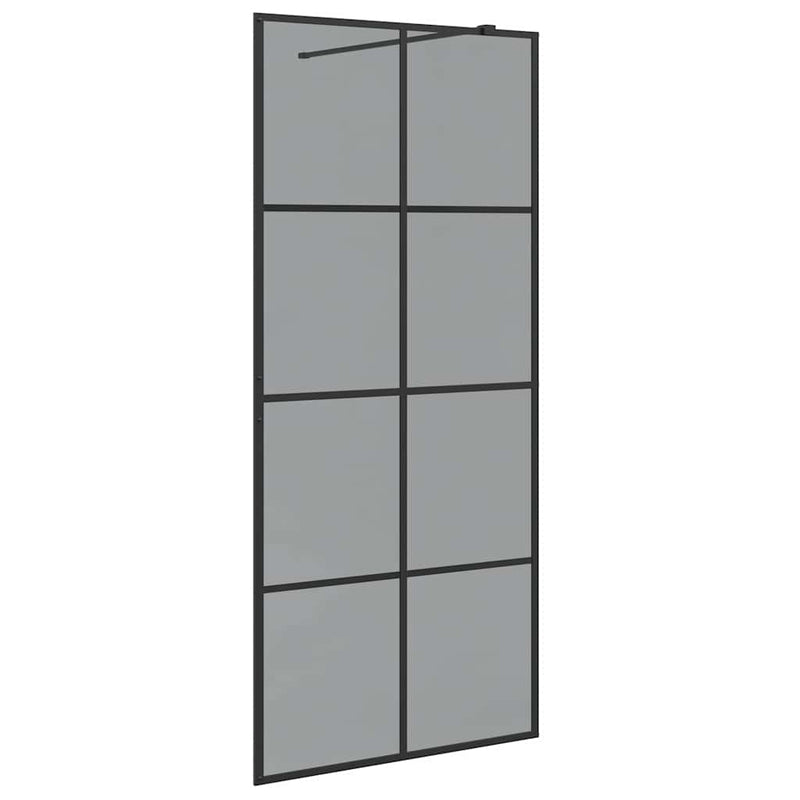 Afbeelding laden in galerijviewer, Vidaxl inloop douche wand zwart 90 x 195 cm gehard glas
